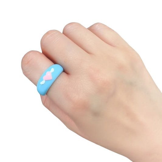 手描きフライングハートリング