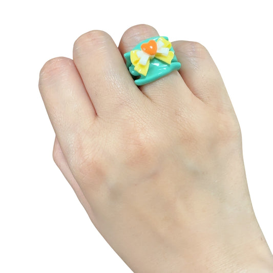 ターコイズリボンハートリング