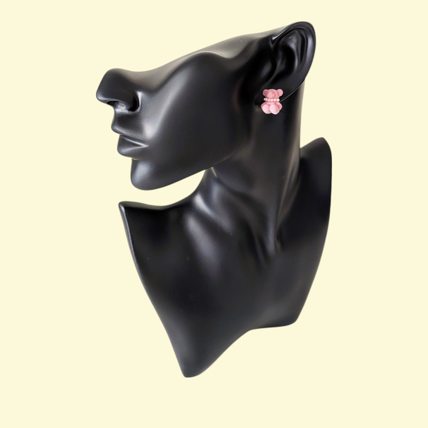 パールベアチャームピアス（ピンク）